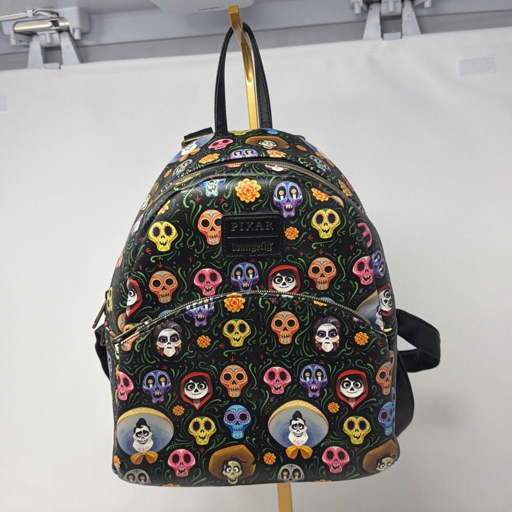 Disney Pixar Coco Loungefly Mini Backpack Sugar Skull Floral Print READ